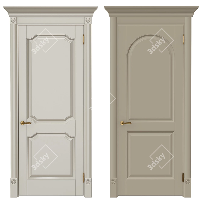 Elegant Classic Interior Doors 3D model image 1