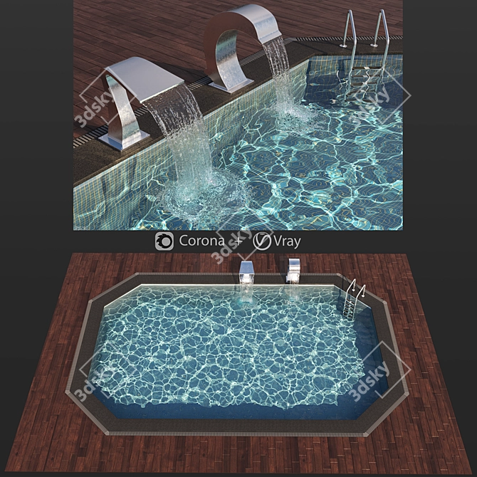 Cobra Waterfall for Swimming Pool 3D model image 1