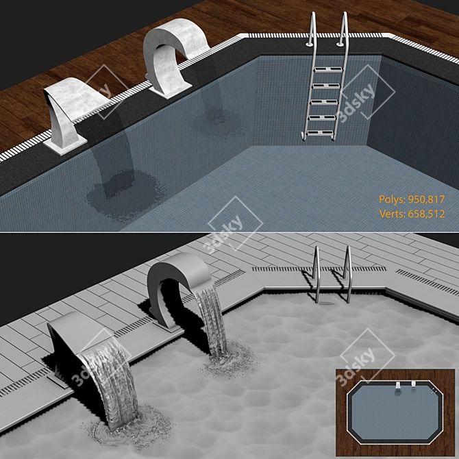 Cobra Waterfall for Swimming Pool 3D model image 2