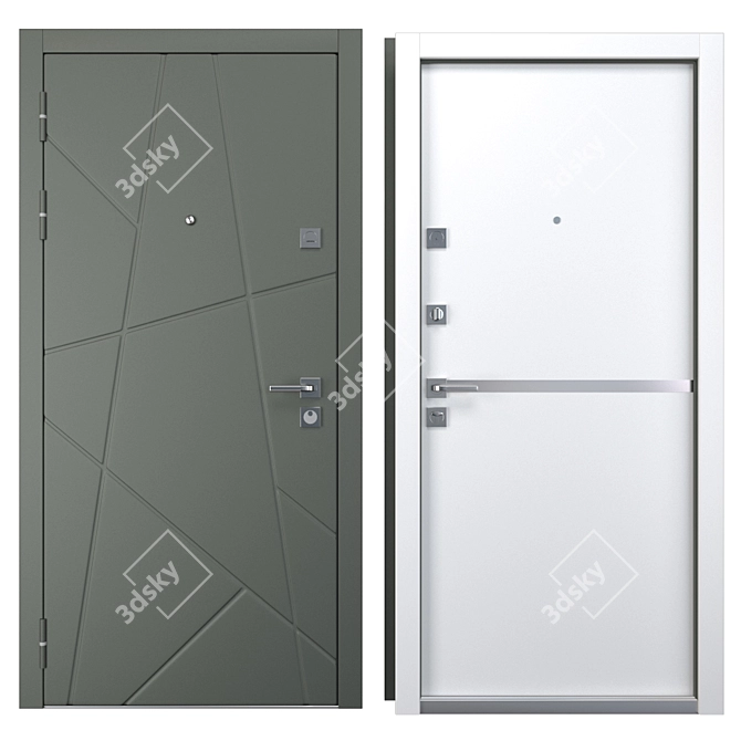 Stella Metal Entrance Door: Your Custom Frame 3D model image 1