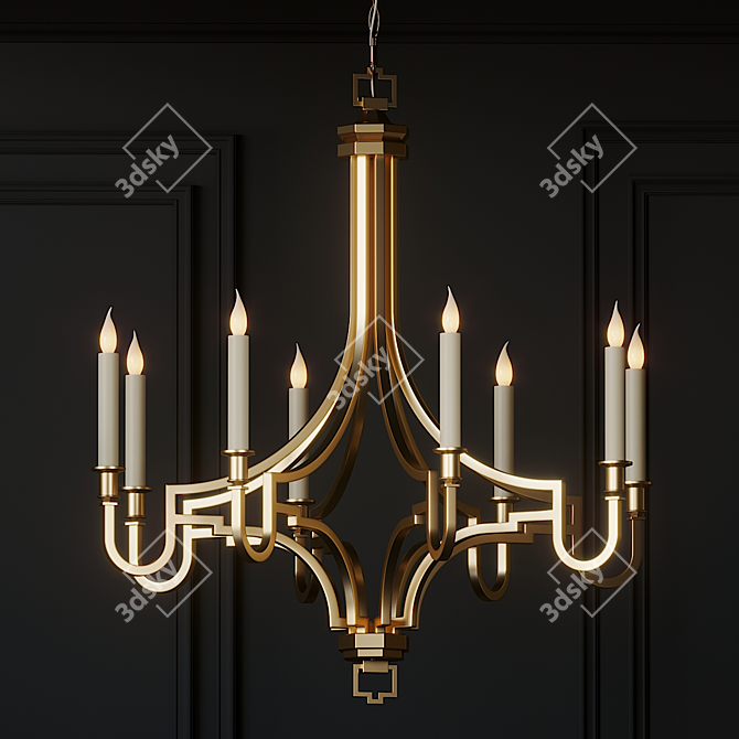 Elegant Mykonos 8-Light Chandelier 3D model image 1