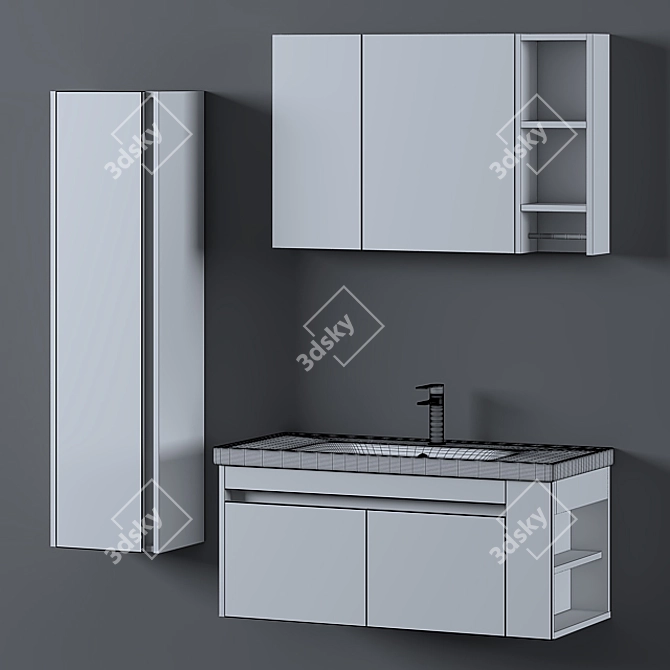 Siena Bathroom Furniture Set | Wood Texture 3D model image 3