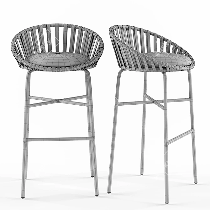 Bud Woven Barstool: Sleek and Stylish Seating 3D model image 3