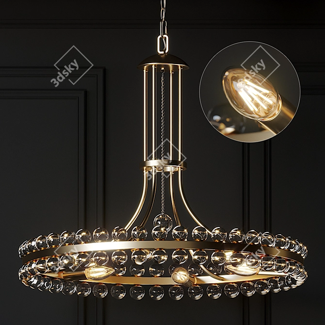 Elegant Clover Chandelier by Crystorama 3D model image 1