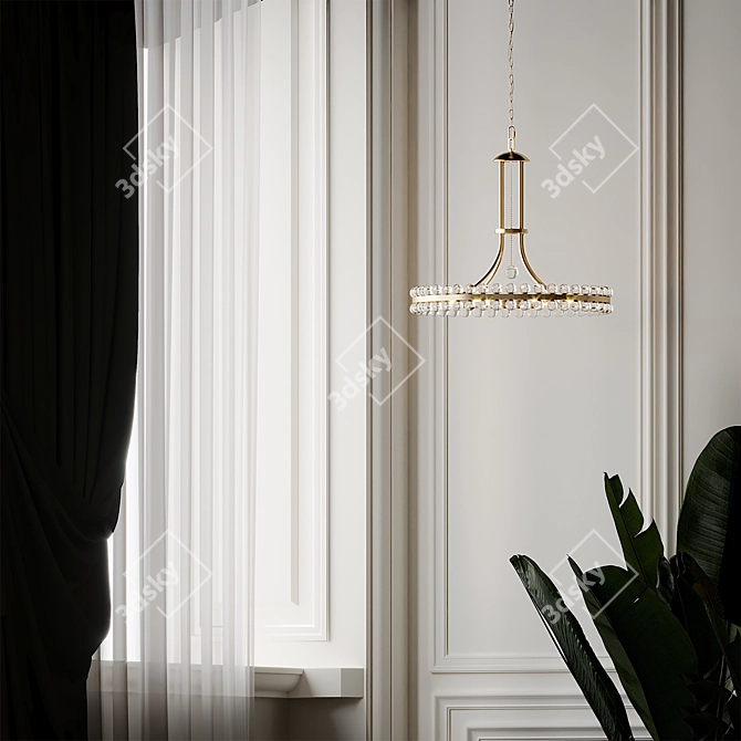 Elegant Clover Chandelier by Crystorama 3D model image 3