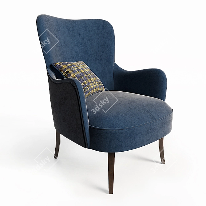 Beech Frame Lounge Chair 3D model image 1