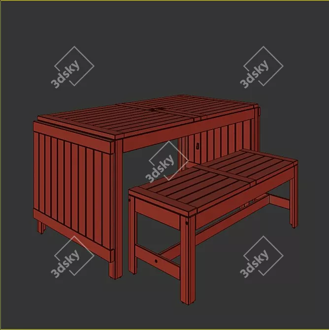 Versatile Outdoor Furniture Set: IKEA Applaro KLASEN 3D model image 2