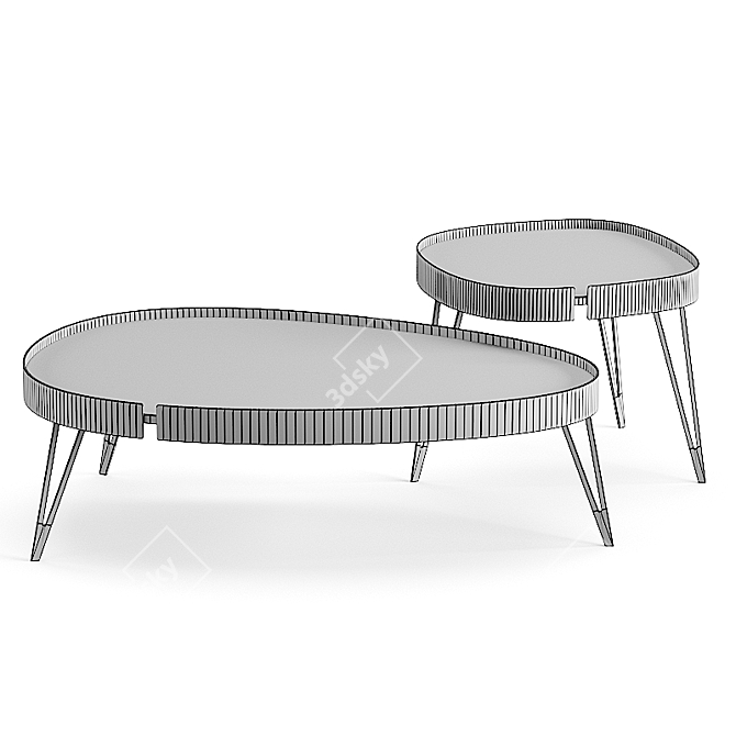 Reflective Elegance Coffee Table 3D model image 2