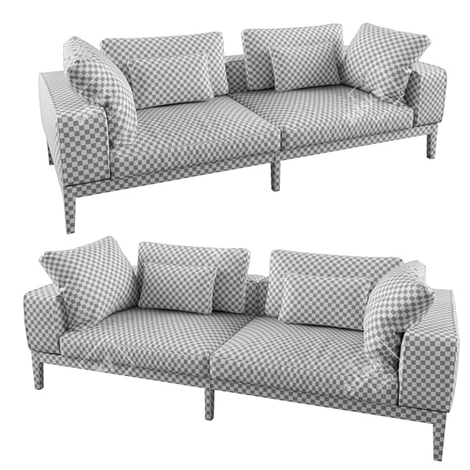 Luxury Comfort: Moodie 3-Seater Sofa 3D model image 2
