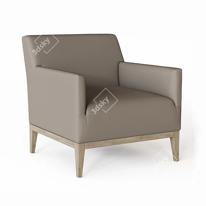 Sleek Morgan Leather Armchair 3D model image 1