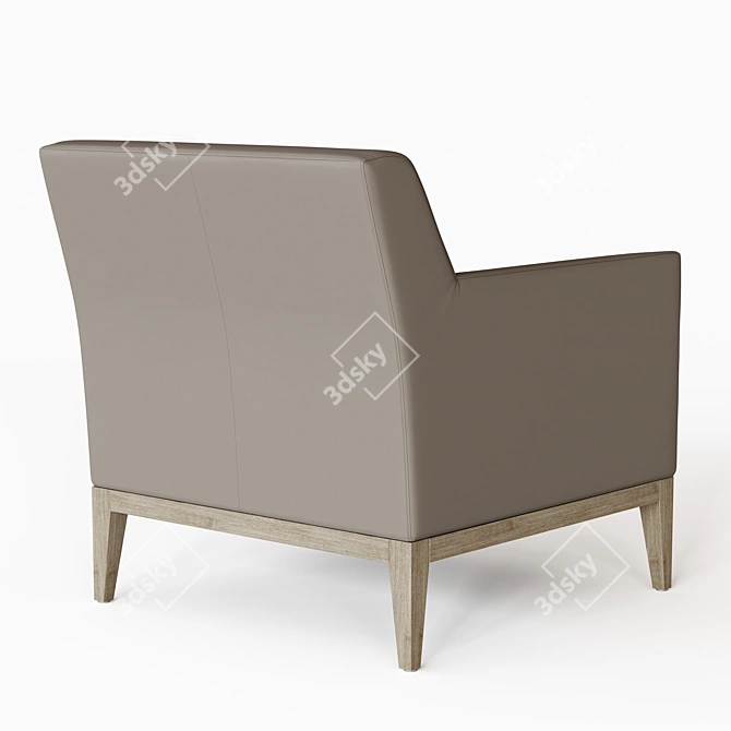 Sleek Morgan Leather Armchair 3D model image 2