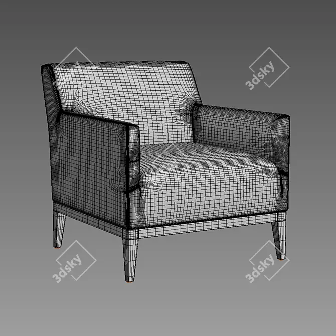 Sleek Morgan Leather Armchair 3D model image 3