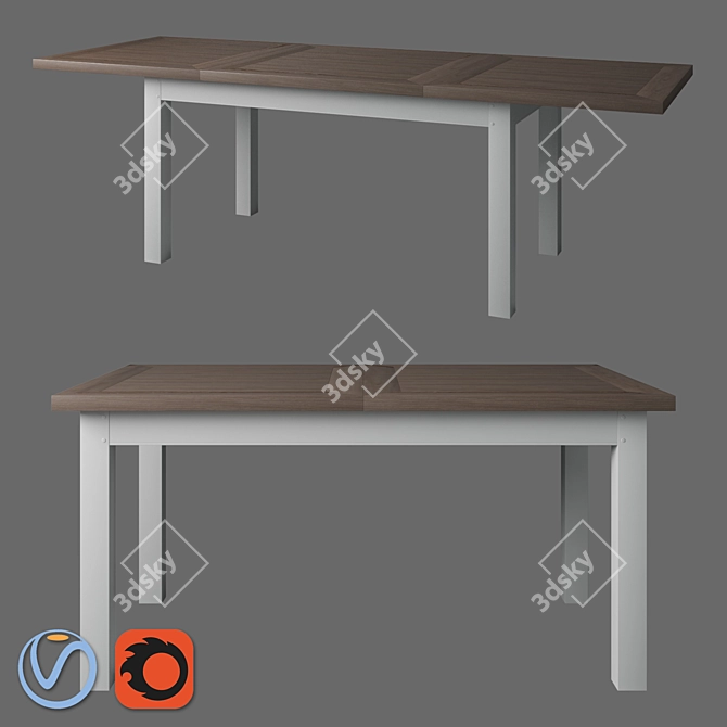 Oxford Folding Dining Table: Stylish & Space-Saving 3D model image 1