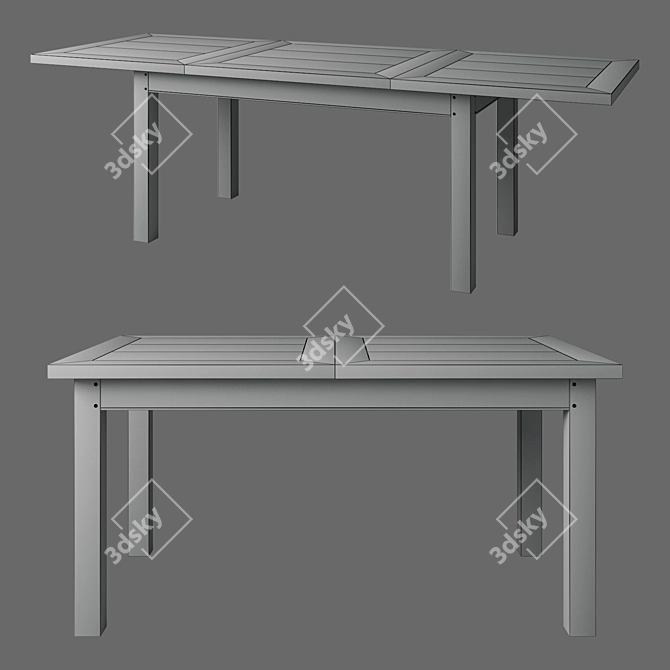 Oxford Folding Dining Table: Stylish & Space-Saving 3D model image 2
