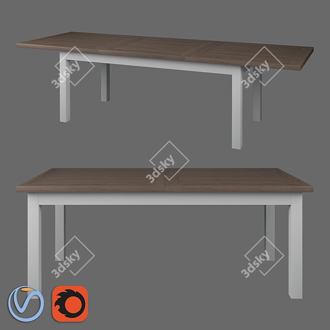 Oxford Large Folding Dining Table 3D model image 1