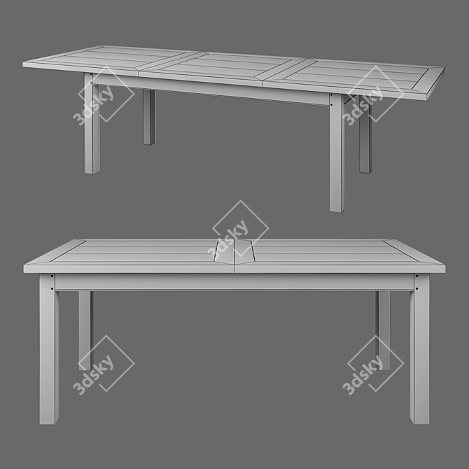 Oxford Large Folding Dining Table 3D model image 2