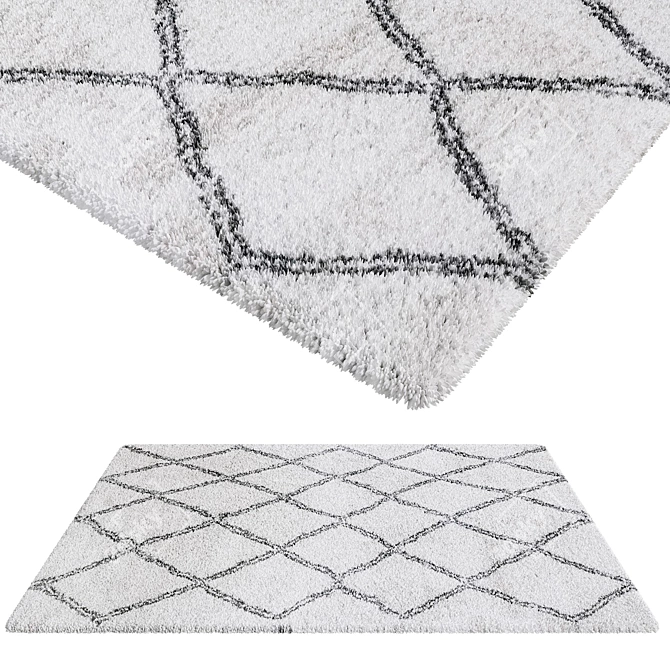 Luxurious Cream-Gray Aksfrytle Rug 3D model image 1