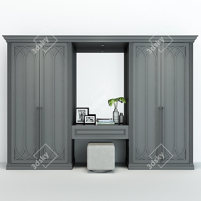 Stylish Wooden Storage Cabinet 3D model image 1