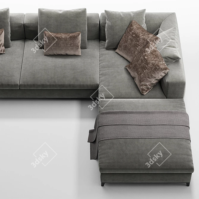 Sleek B&B Italia Michel Club Sofa: Luxury and Style 3D model image 2