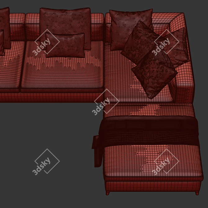 Sleek B&B Italia Michel Club Sofa: Luxury and Style 3D model image 3