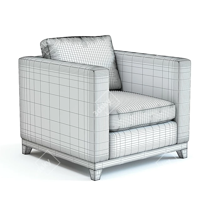 Balthus Armchair: Exquisite 3D Model 3D model image 2