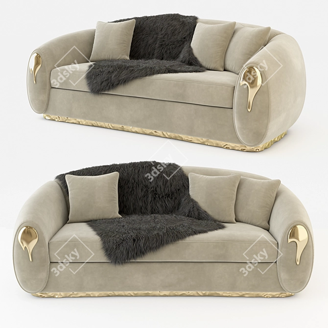 Luxury Soleil Sofa: Stylish Comfort 3D model image 1