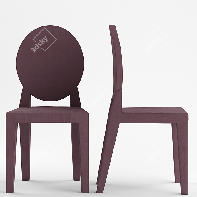 Elegant Longhi Damsel Chair and Rim Table 3D model image 2