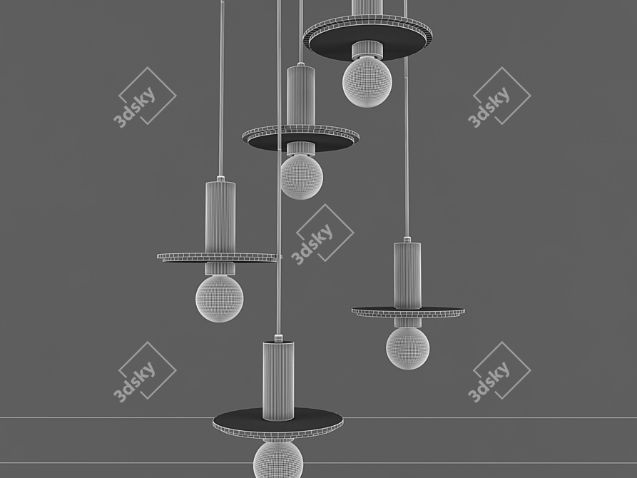 Terrazzo OM Pendant Lamp - Minimalist Concrete Design 3D model image 2