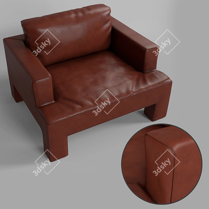 Italian Design Armchair by Laurameroni 3D model image 2