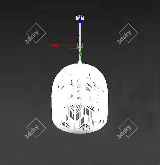 Boho Rattan Pendant Light 3D model image 3