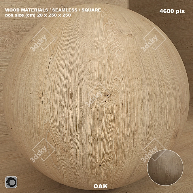 Wooden Oak Material Set  Seamless Set 73 3D model image 1