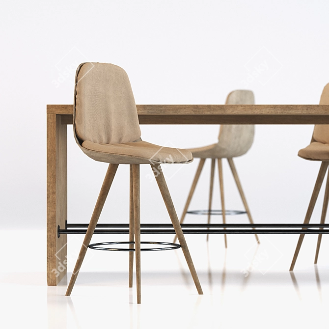 Luxury Table & Chair Set 3D model image 2