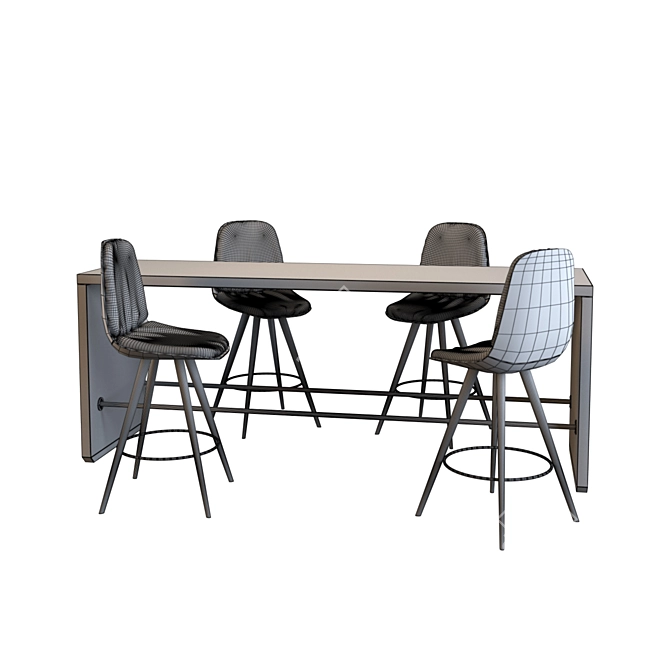 Luxury Table & Chair Set 3D model image 3