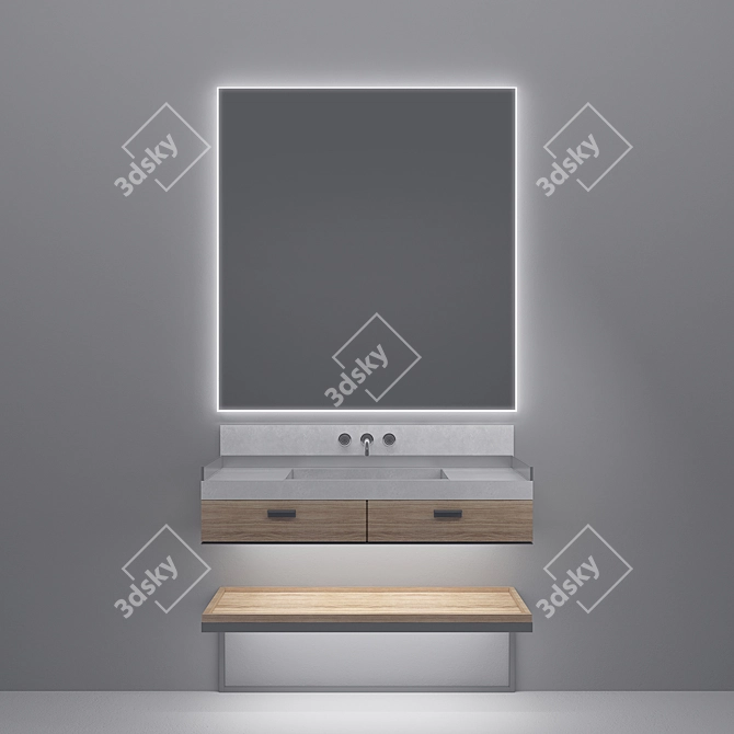 Title: Sleek Bathroom Furniture Set 3D model image 1