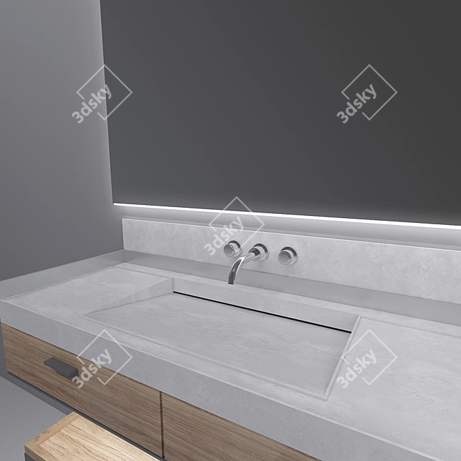 Title: Sleek Bathroom Furniture Set 3D model image 2