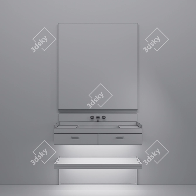 Title: Sleek Bathroom Furniture Set 3D model image 3