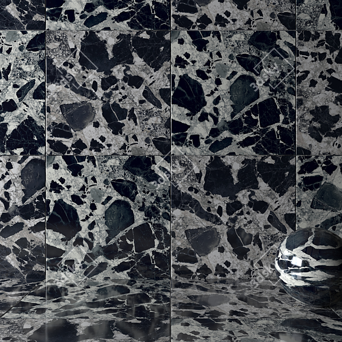 HD Multi-Texture Wall & Floor Tiles 3D model image 2