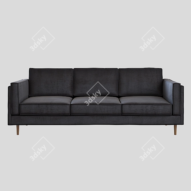 Luxurious Gus Modern Adelaide Velvet Sofa 3D model image 1