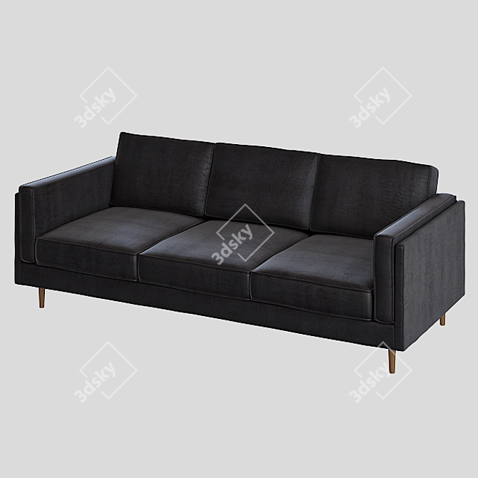 Luxurious Gus Modern Adelaide Velvet Sofa 3D model image 2