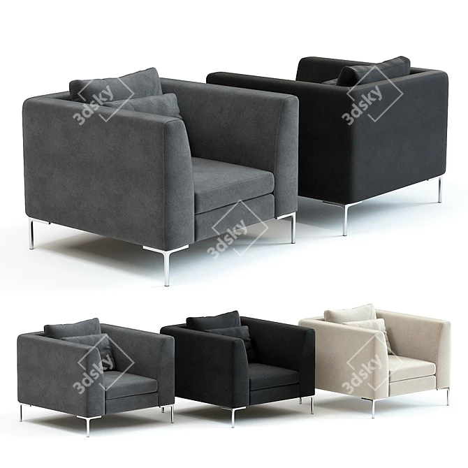 Luxury Picasso Armchair: 3D Model with Stunning Detail 3D model image 1