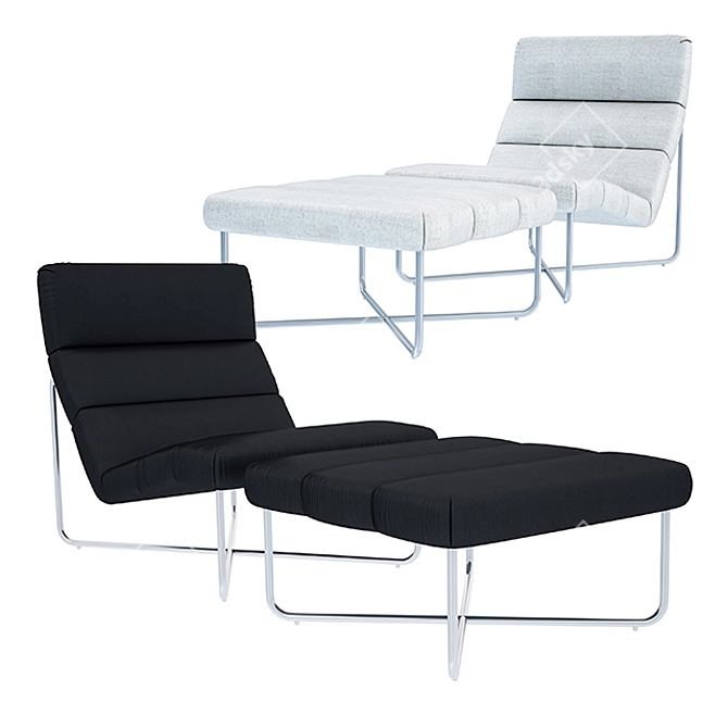 Modern Reach Lounge Chair 3D model image 1