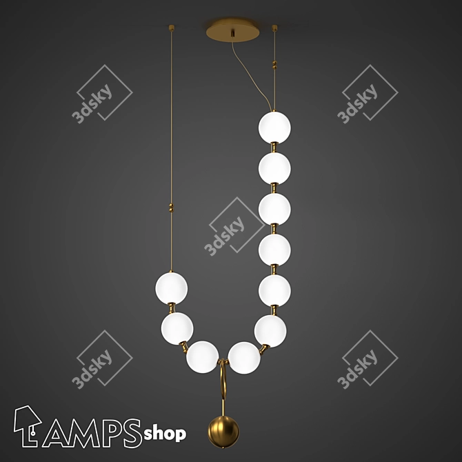 Glimmering Beads Chandelier 3D model image 1