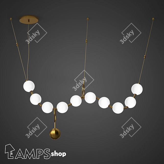 Beaded Chic: Chandelier Magic 3D model image 1