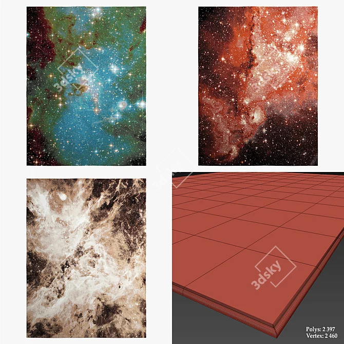 Nebula MOB3915 Rug: Cosmic Luxury for your Floors 3D model image 2