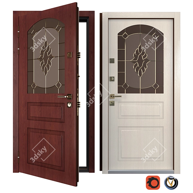 Classico 5 Metal Entrance Door - Your Frame 3D model image 1