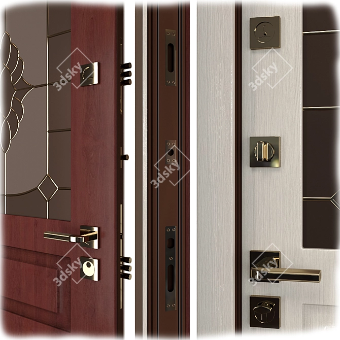 Classico 5 Metal Entrance Door - Your Frame 3D model image 2