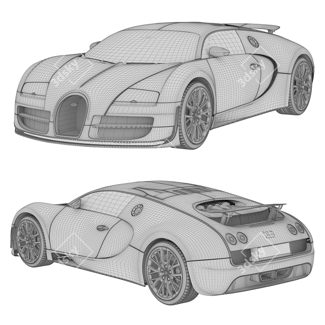 Ultimate Speed Master: Bugatti Veyron 3D model image 3