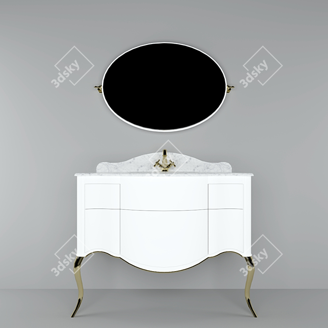 Elegant Gamadecor Piano Vanity 3D model image 1