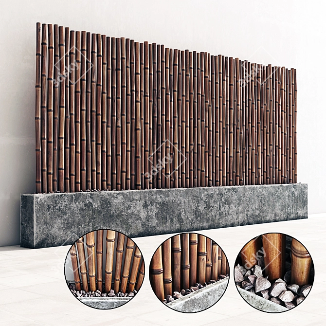 Bamboo Gravel Fundament: 3D Decor 3D model image 1