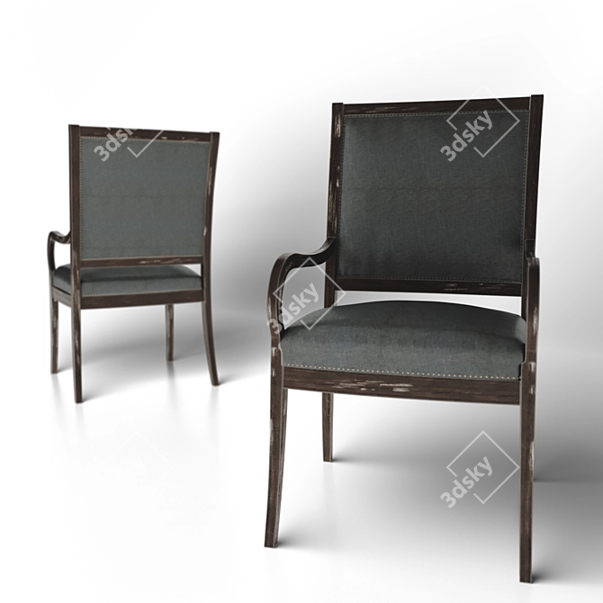 Elegant Beaumont Arm Chair 3D model image 1